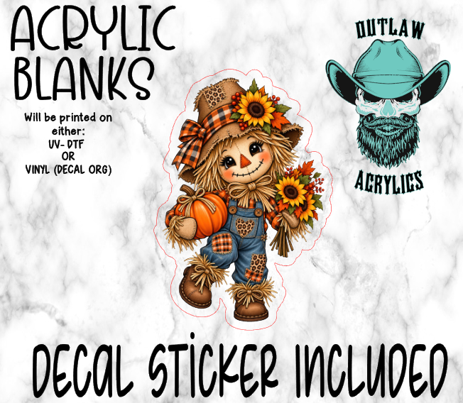 Happy Young Scarecrow Acrylic & Decal Set