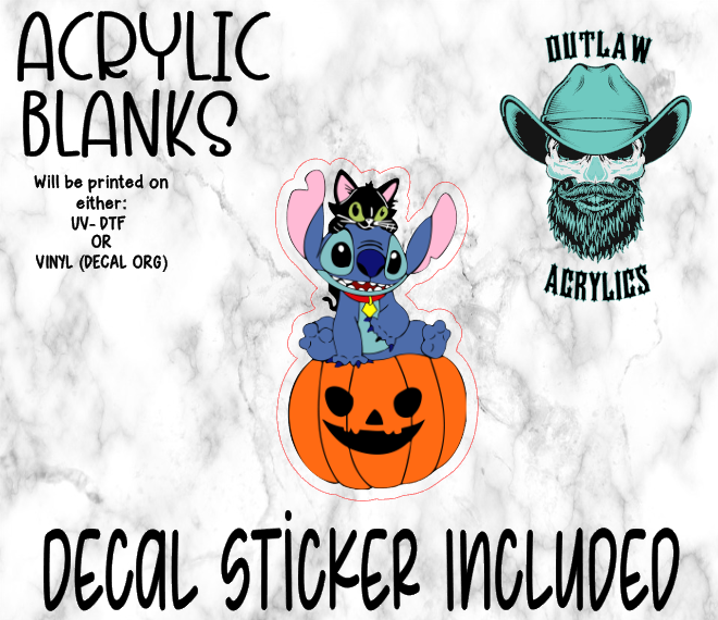 Cat Alien Pumpkin Acrylic & Decal Set