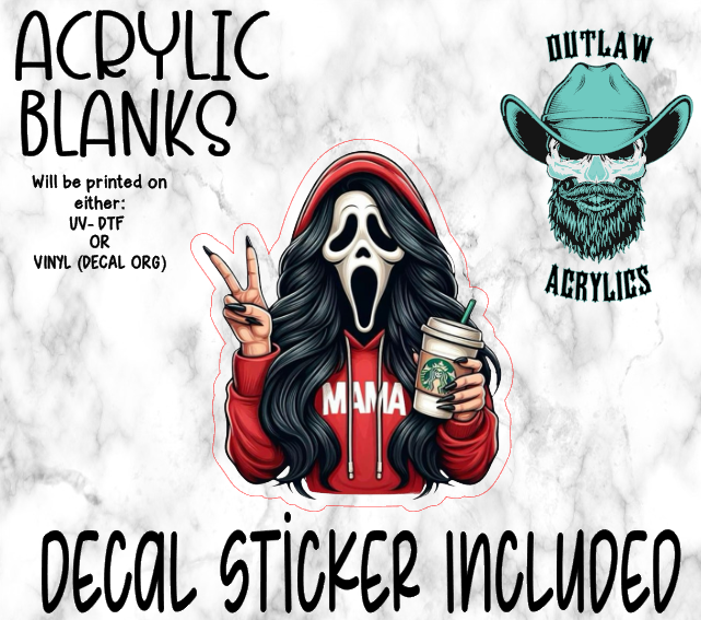 Scream Mama Coffee Acrylic & Decal Set