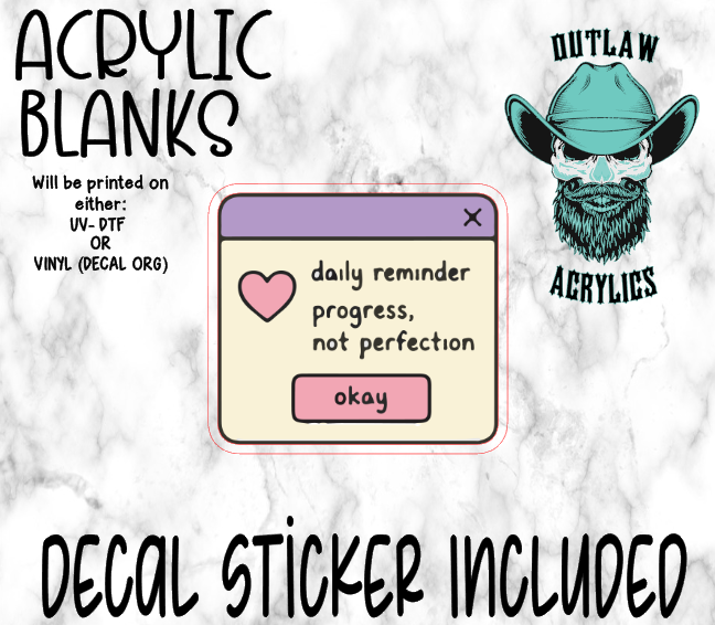 Daily Reminder Acrylic & Decal Set