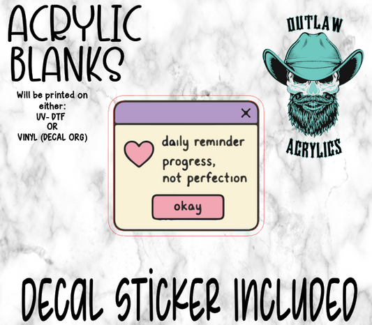 Daily Reminder Acrylic & Decal Set