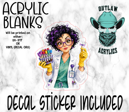 Nurse Phleb Girl Acrylic & Decal Set