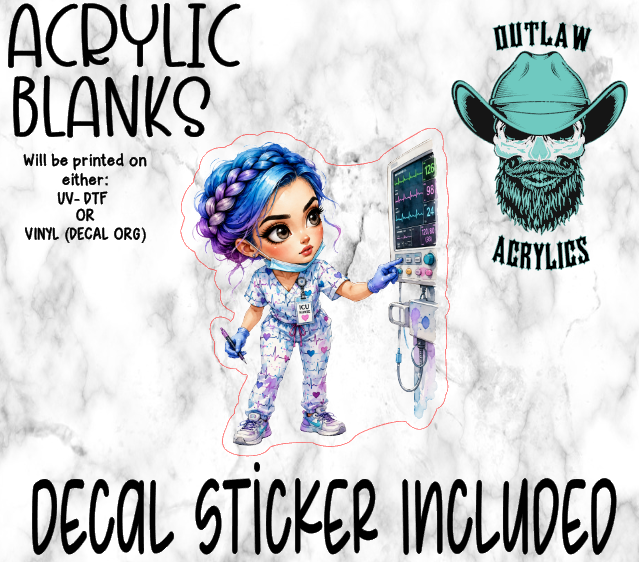 ICU Nurse Monitoring Acrylic & Decal Set