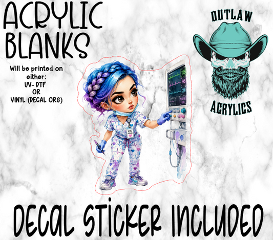 ICU Nurse Monitoring Acrylic & Decal Set