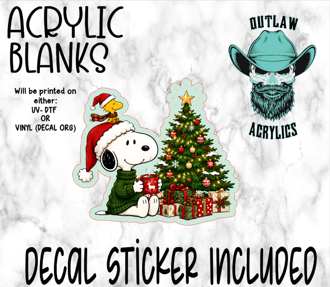 Dog Bird Christmas Presents Acrylic & Decal Set