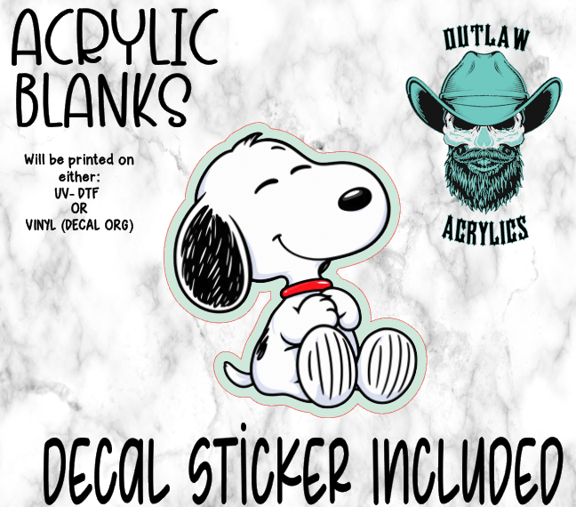 Happy Dog Sitting Acrylic & Decal Set
