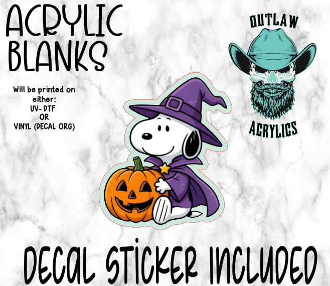 Purple Costume Dog & Pumpkin Acrylic & Decal Set