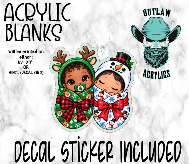 Reindeer & Snowman Newborn Acrylic & Decal Set