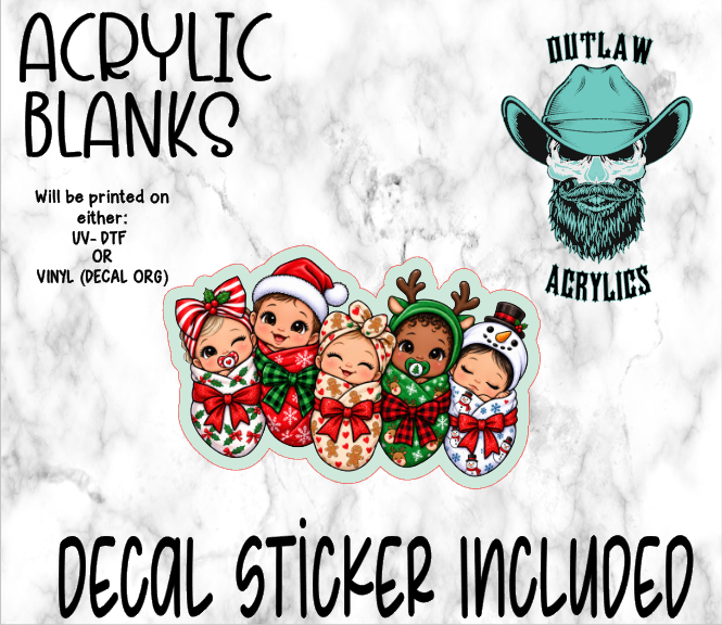 Christmas Newborn Swaddlers Acrylic & Decal Set