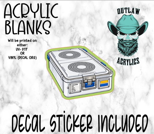 White Sterilization Container Acrylic & Decal Set