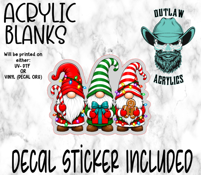 Red Green Gnome Lights Acrylic & Decal Set