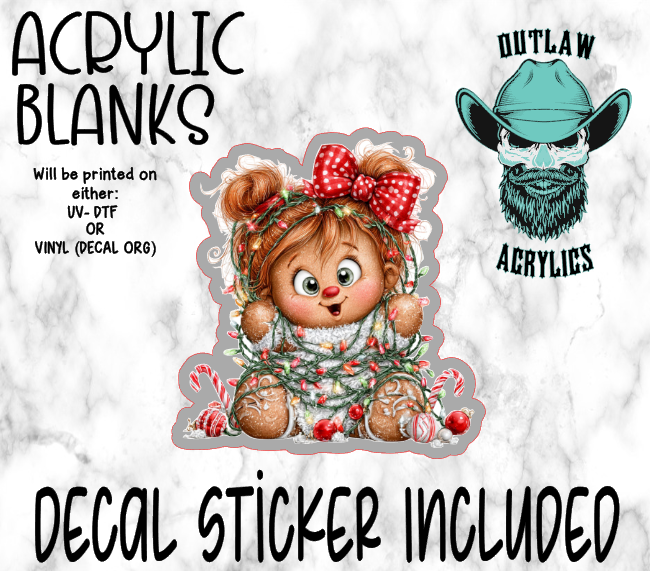 Baby Gingerbread Tangled Lights Acrylic & Decal Set
