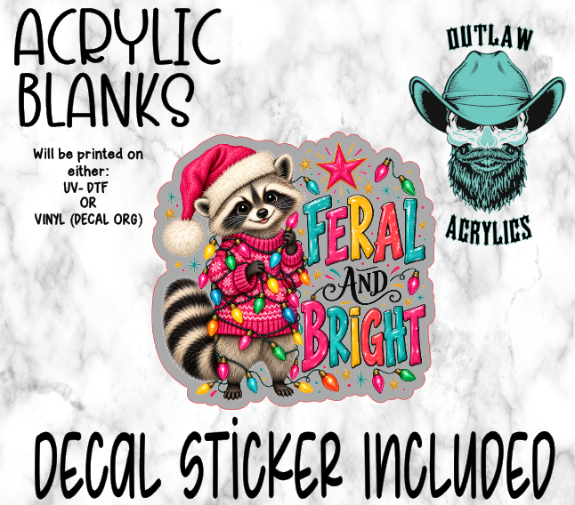 Christmas Feral & Bright Acrylic & Decal Set