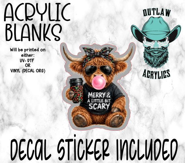 Merry & Scary Highland Acrylic & Decal Set