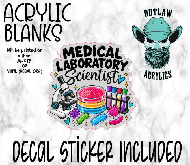 Medical Laboratory Scientist Acrylic & Decal Set