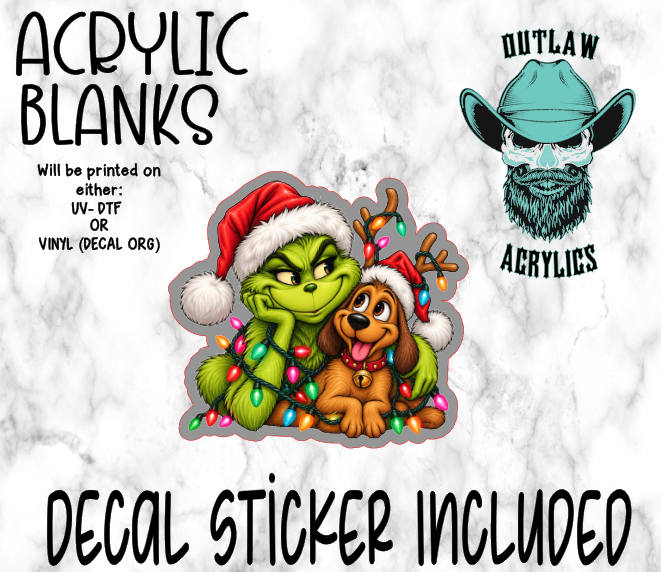 Cartoon Grinch & Max Acrylic & Decal Set