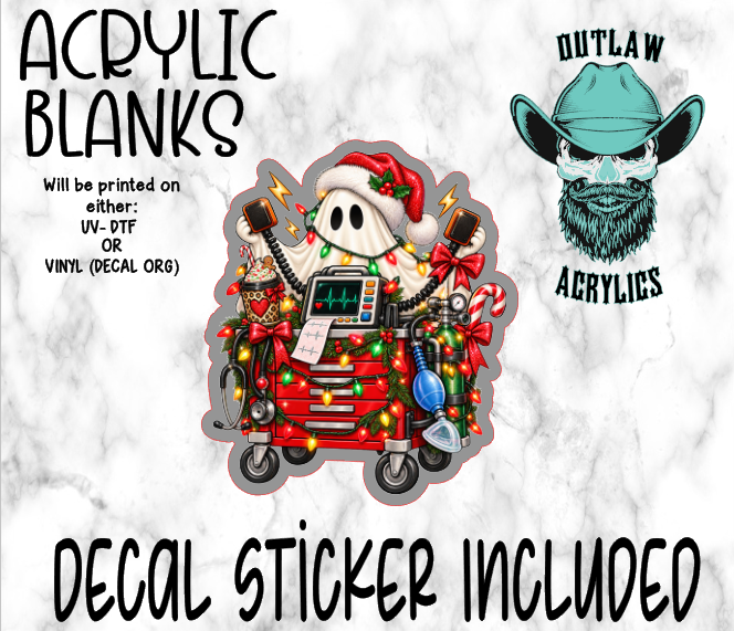 Christmas Ghost Crash Cart Acrylic & Decal Set
