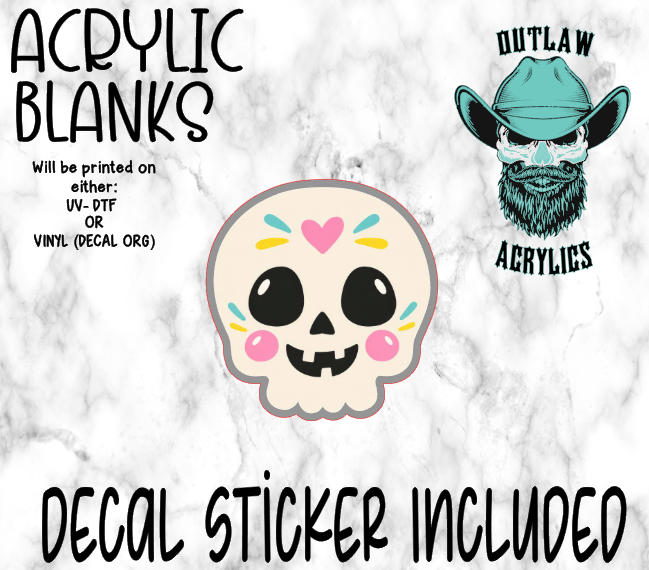 Candy Skull Acrylic & Decal Set
