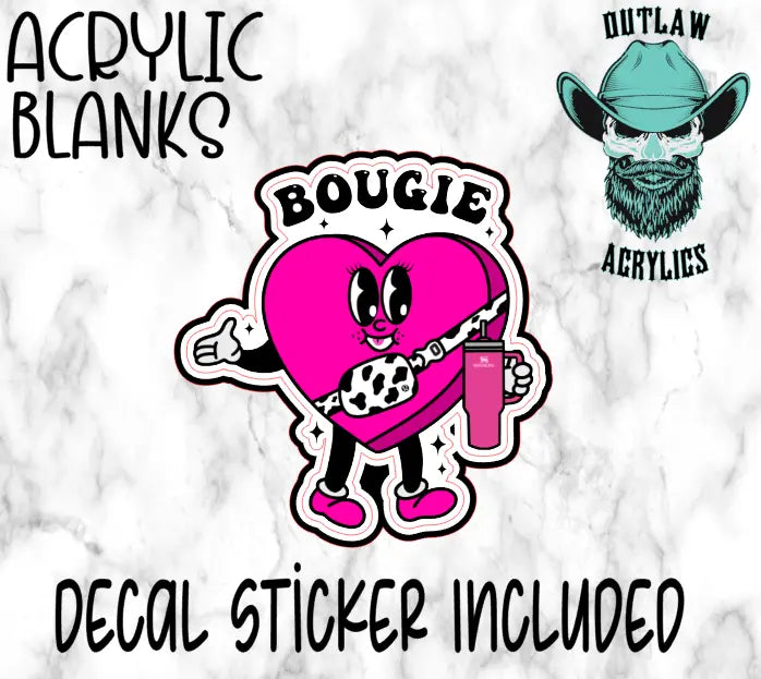 Boujee Valentine Acrylic & Decal Set - Outlaw Acrylics