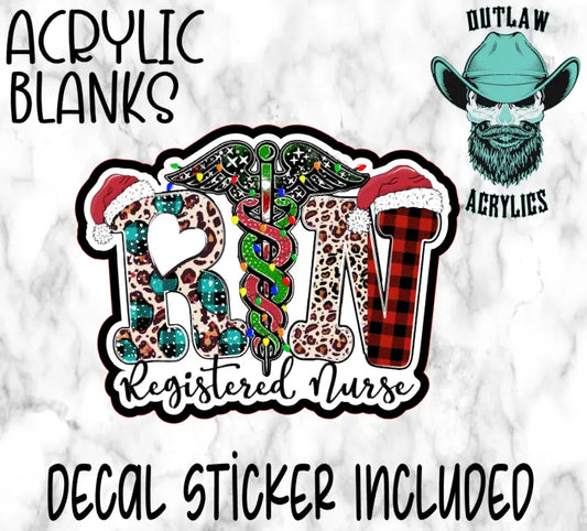 Christmas RN Acrylic & Decal Set - Outlaw Acrylics