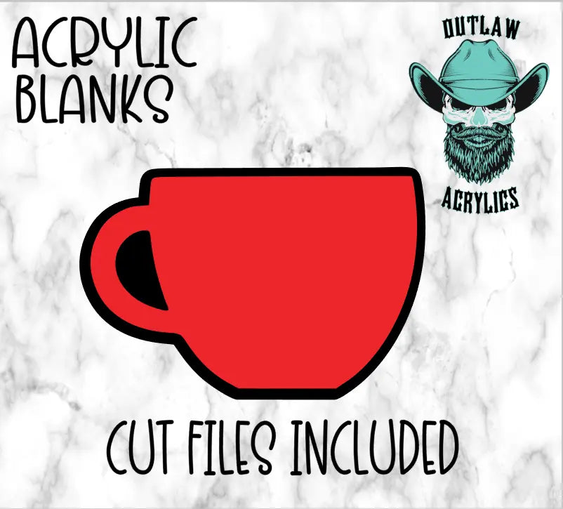 cappuccino cup Badge Reel Acrylic - Outlaw Acrylics