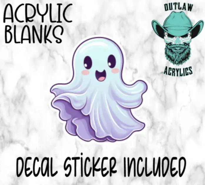 Cute Ghost of halloween Acrylic & Decal Set - Outlaw Acrylics