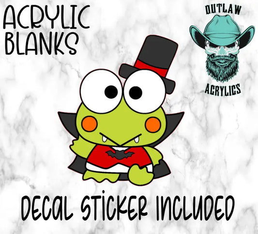 Dracula Kitty Frog Acrylic & Decal Set - Outlaw Acrylics