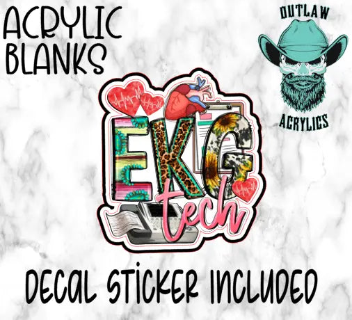 EKG Tech Acrylic & Decal Set - Outlaw Acrylics