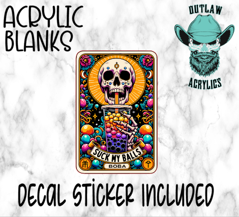 The Boba Balls Tarot Card Style Acrylic & Decal Set