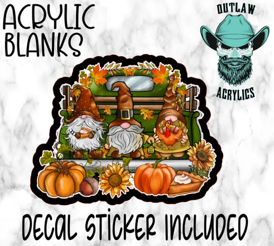 Gnome Fall Truck Acrylic & Decal Set - Outlaw Acrylics