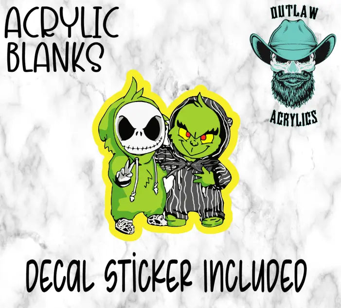 Jack & Grinch Friends Acrylic & Decal Set - Outlaw Acrylics