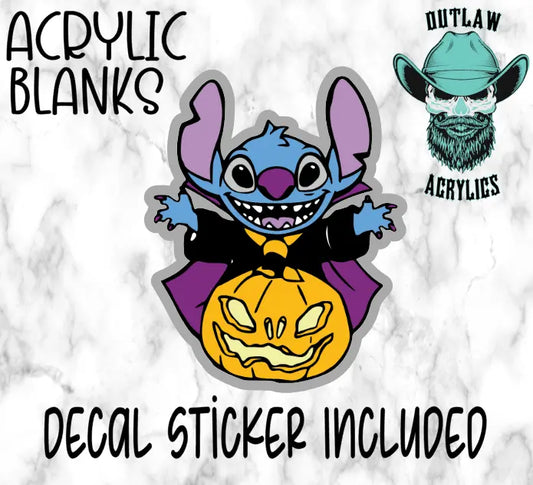 Halloween Pumpkin Stitch Acrylic & Decal Set - Outlaw Acrylics