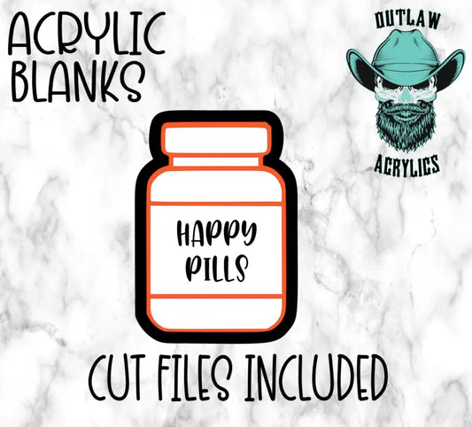 Happy Pills Badge Reel Acrylic - Outlaw Acrylics