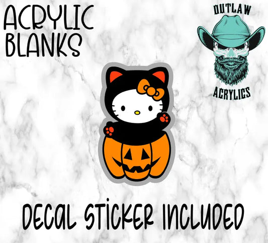 Pumpkin Kitty Acrylic & Decal Set - Outlaw Acrylics