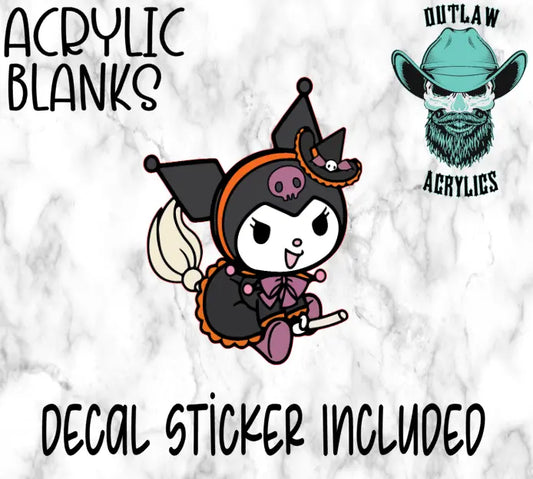 Kuromi Kitty Witch Acrylic & Decal Set - Outlaw Acrylics