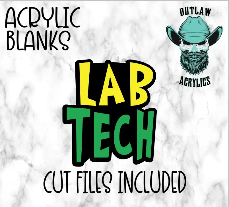 Lab Tech Badge Reel Acrylic - Outlaw Acrylics