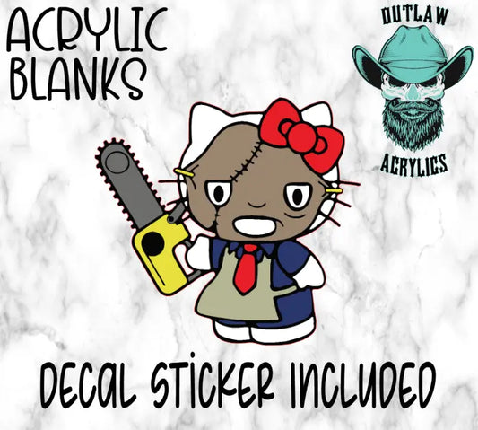 Leather Face Kitty Acrylic & Decal Set - Outlaw Acrylics