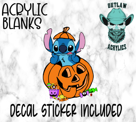 Pumpkin Candy Stitch Acrylic & Decal Set