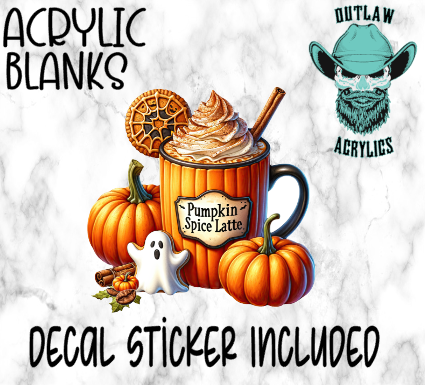 Pumpkin Spice Latte Acrylic & Decal Set