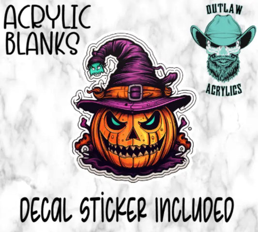 Witch Hat Pumpkin Acrylic & Decal Set - Outlaw Acrylics