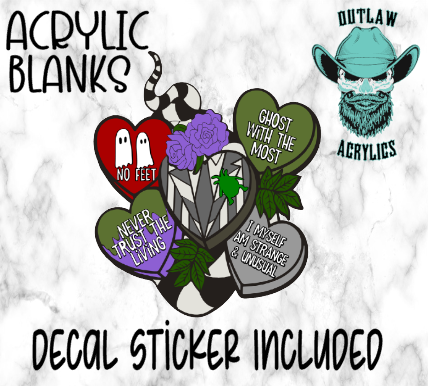 Beetlejuice Heart Set Acrylic & Decal Set