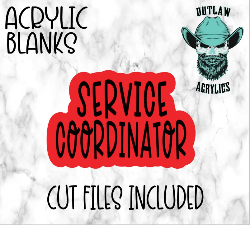 Service Coordinator Badge Reel Acrylic - Outlaw Acrylics