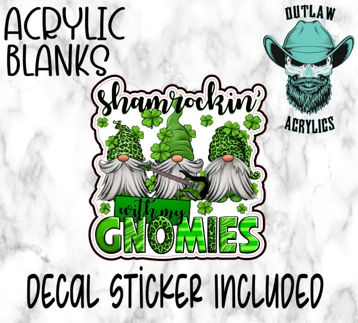 Shamrock Gnome Acrylic & Decal Set - Outlaw Acrylics