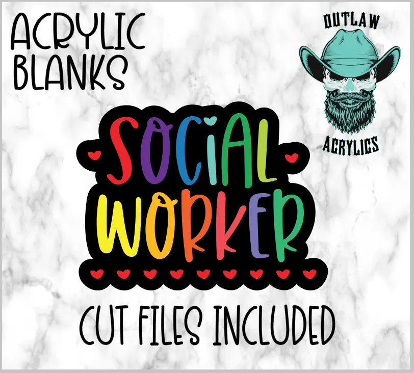 Social Worker Badge Reel Acrylic - Outlaw Acrylics
