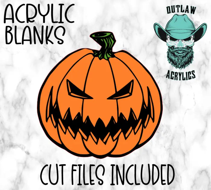 Spooky Pumpkin Badge Reel Acrylic - Outlaw Acrylics