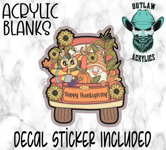 Thanksgiving Truck Acrylic & Decal Set - Outlaw Acrylics