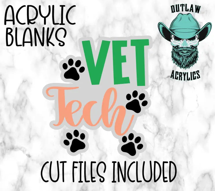 Vet Tech Badge Reel Acrylic - Outlaw Acrylics